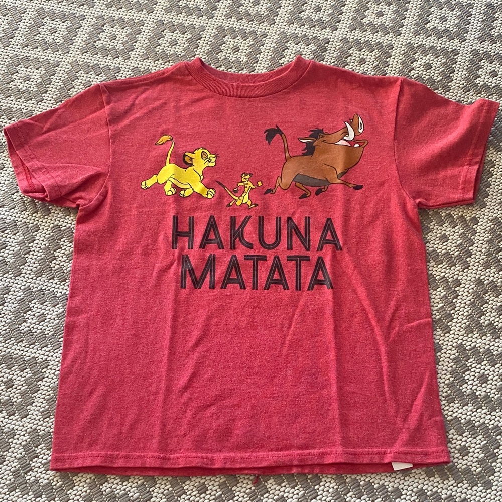 Disney Red Hakuna Matata Short Sleeve Tee